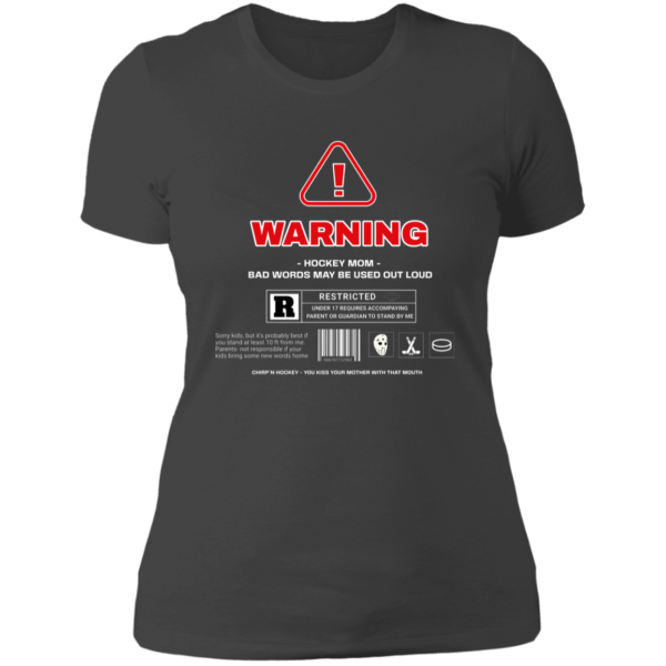 Warning! Hockey Mom Ladies'  T-Shirt - Image 3